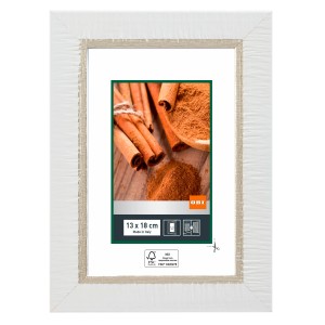 Cornice portafoto OBI in legno bianco, 13x18 cm, ideale per foto e immagini.
