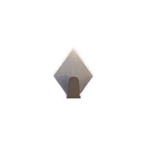 Gancio adesivo t.b.t., forma quadrata, colore argento.