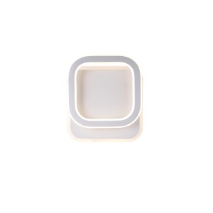 Applique LED moderna con design squadrato e arrotondato.