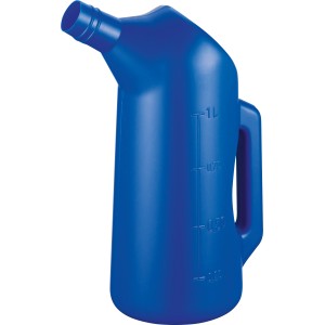 Brocca graduata LUX blu con scala fino a 1000 ml per lubrificanti.