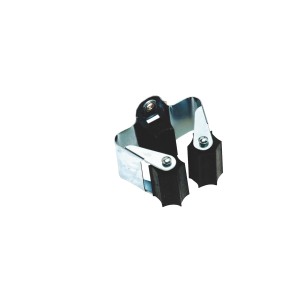 Portautensili da parete con ganasce in plastica per attrezzi con manico.