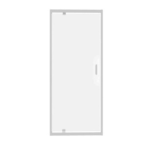 Box doccia t.b.t. con vetro trasparente e telaio argento.