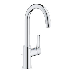 Miscelatore lavabo Grohe QuickFix Start L-Size con scarico a tirante, finitura cromata.