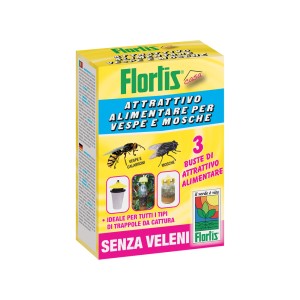 Confezione di attrattivo alimentare per trappole per mosche Flortis Casa, 3 buste. Senza veleni.
