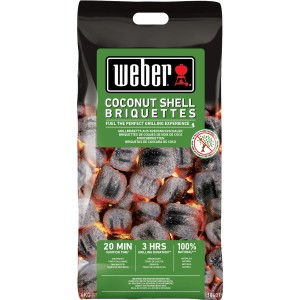 Weber Bricchetti di cocco 4 kg in sacco: Combustibile per grigliate lunghe.