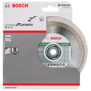 Disco diamantato Bosch Standard per piastrelle, diametro 115mm. Per tagliare piastrelle.