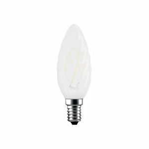 Lampadina LED E14 a forma di goccia, satinata.