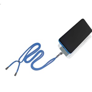 Cordino per cellulare con cinturino blu per custodia smartphone.