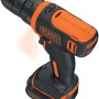 Trapano avvitatore a batteria Black+Decker BDCDD12K con batteria e custodia.
