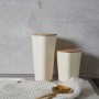 Contenitori Wenko Derry, 750ml, fibra di bambù, crema, con coperchio in legno, utensili da cucina
