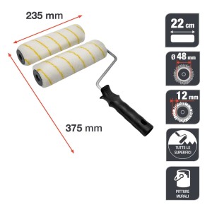 Kit rullo 23cm+ricambio