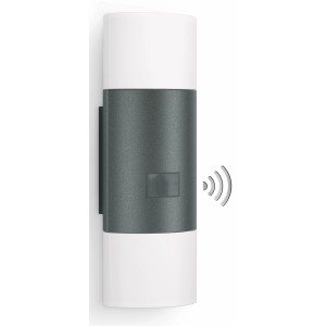 Lampada da parete per esterni a LED Steinel L 910 S antracite con sensore di movimento.
