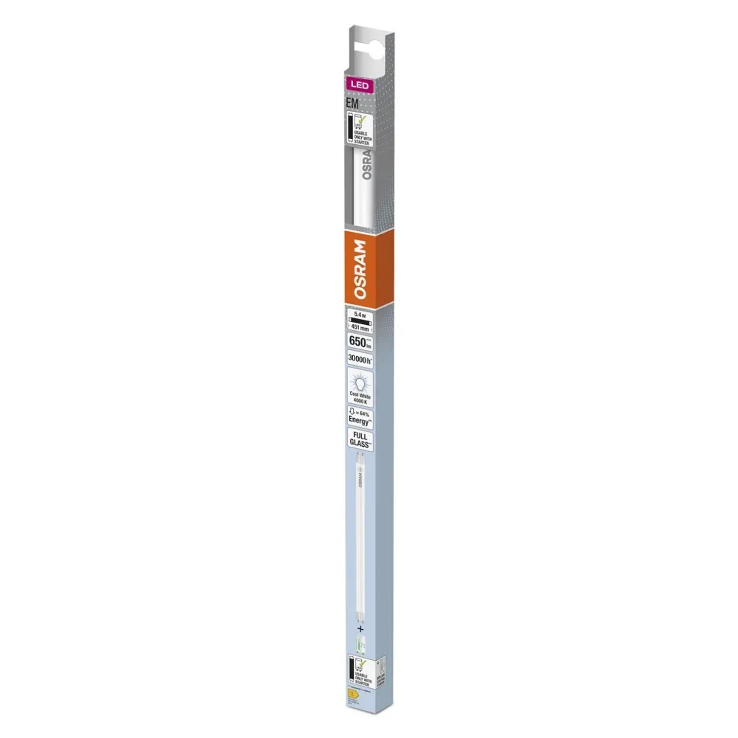 Osram Tubo fluorescente LED G13, 5,4W, bianco freddo nella confezione.