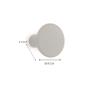 Appendiabiti t.b.t., grigio chiaro, diametro 8 cm, profondità 4 cm.