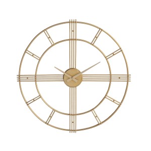 Orologio da parete dorato dal design moderno per soggiorno e cucina.