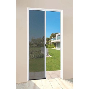 Zanzariera a rullo per porta con carrarmato ap laterale 135x240 cm bianco