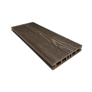 Piastrelle da esterno doga WPC WOOD double face marrone 161x2000 mm