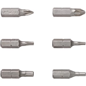 Set di inserti per avvitatore a batteria Einhell TC-SD 3,6 Li, vari accessori per viti in metallo.