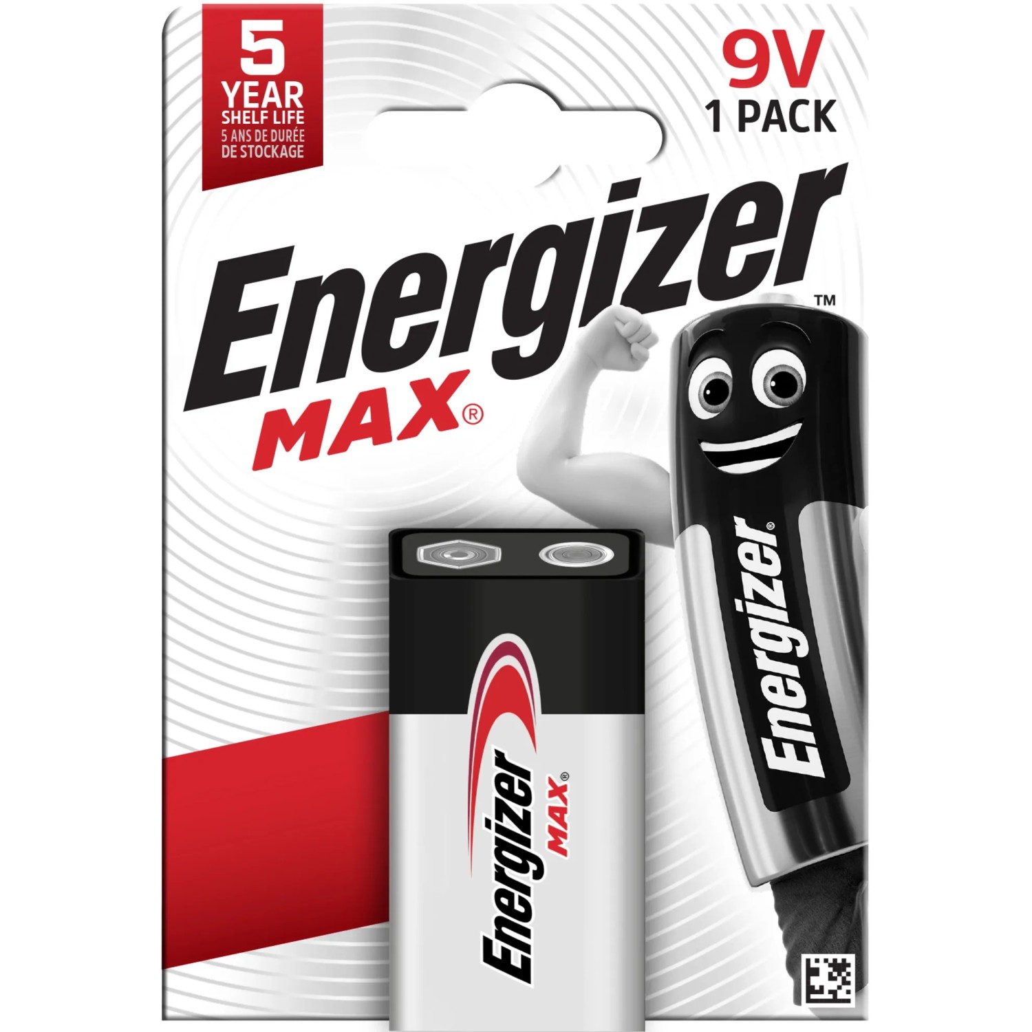 Batteria alcalina Energizer Max 9V E-Block, 1 pezzo. Batteria alcalina per dispositivi esigenti.