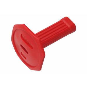 Protezione per le mani per scalpello LUX Comfort rossa, ovale piatta, per lavorare in sicurezza con gli scalpelli.