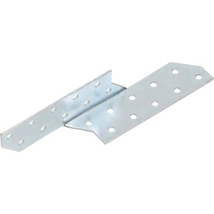 Ancoraggio per trave a ginocchio destro, 32x32x170 mm, zincato bianco, set da 10 per collegamenti in legno.