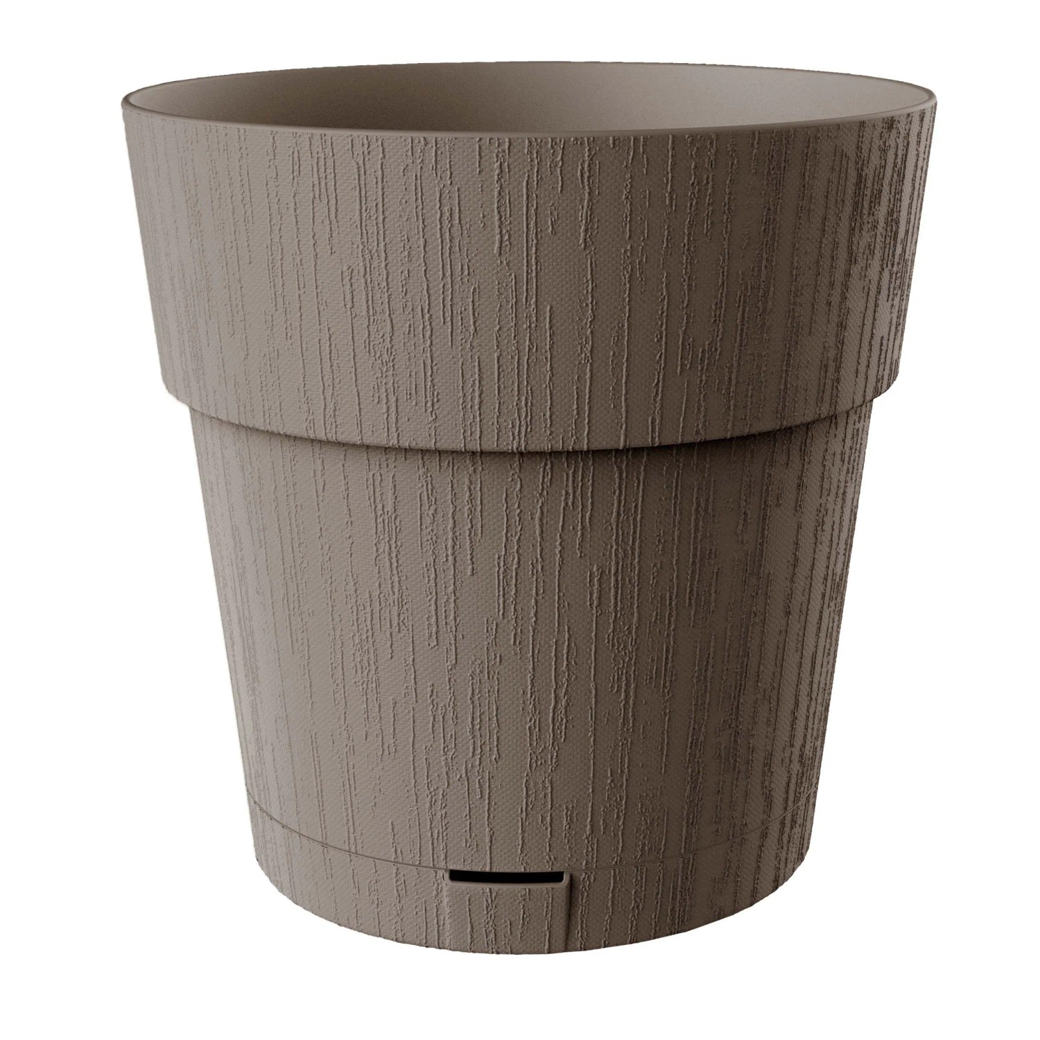 Vaso Design Ecosostenibile 100% Plastica Riciclata Con Terriccio E Riserva D'acqua - Colore Marrone Sabbia
