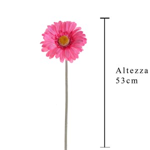Gerbera rosa decorativa come fiore artificiale, alta 53 cm.