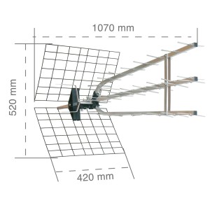 t.b.t. Accessorio video: Antenna con dimensioni.