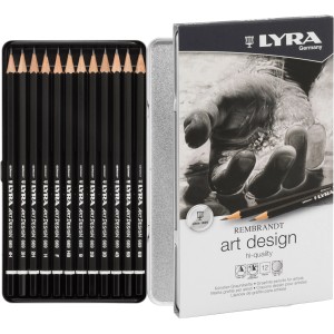 Set di matite Lyra Rembrandt Art Design, 12 matite in astuccio di metallo per materiali artistici.