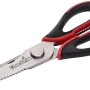 Forbici da carne Char-Broil, utensile per griglia con manici rossi e neri, lame in acciaio inox.