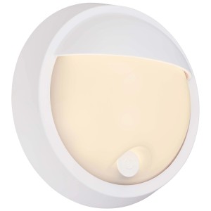 Lampada da esterno t.b.t. bianca e rotonda per illuminazione d'atmosfera in giardino.