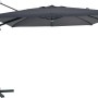 Ombrellone a braccio Moga grigio, Ø 300 cm, con manovella e robusto supporto.