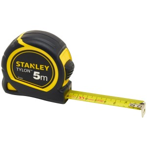 Metro a nastro Stanley Tylon, 5 m di lunghezza, 19 mm di larghezza, custodia giallo-nera.