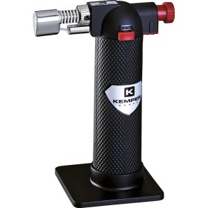 Torcia a gas Kemper nera con supporto per saldatura.
