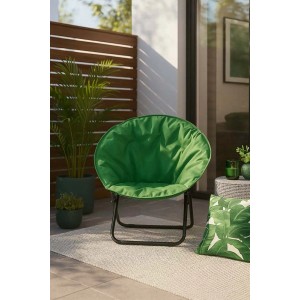 Poltrona in acciaio e poliestere Moon 82x14x82 cm verde