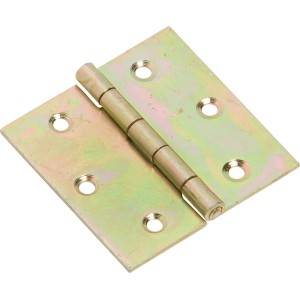 Cerniera squadrata zincata gialla, 60x60 mm, per giunzioni mobili.