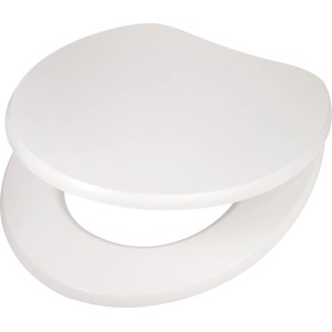 Sedile WC baliv Logone bianco in MDF, design semplice per ogni bagno.