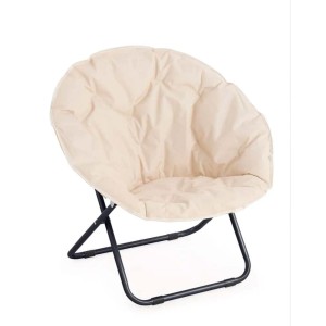 Poltrona in acciaio e poliestere Moon 82x14x82 cm beige