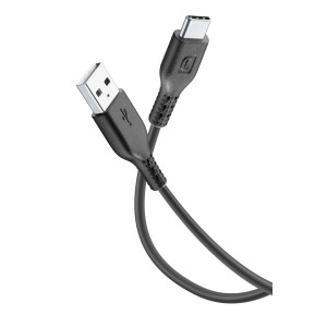 Cavo USB t.b.t. nero con connettore USB-A e USB-C.