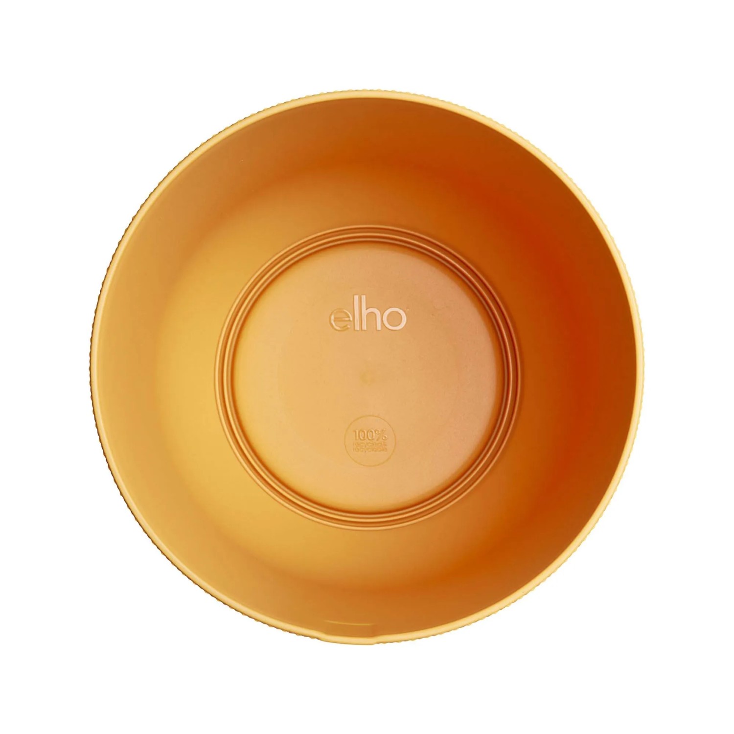 Vaso per fiori Elho Jazz, Ø 18,9 cm, giallo caldo, vista interna. Portavasi.