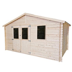 Casetta da giardino in legno Canazei sp 25 mm H236xL396xP396 cm