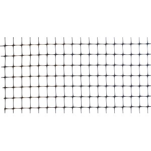 Rete in plastica nera a maglia quadrata per giardino e edilizia.