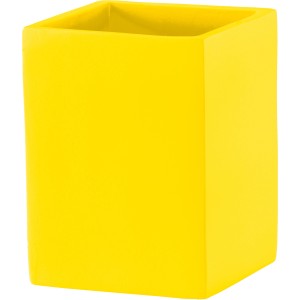 Dispenser sapone quadrato giallo di t.b.t. per il bagno.