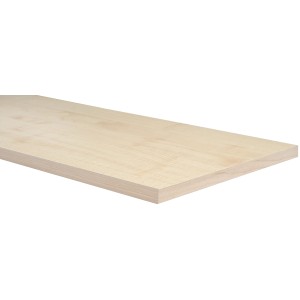 Ripiano in legno chiaro, Ripiani in legno, dettaglio del bordo.