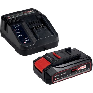 Einhell Power X-Change Starter Kit 18 V 2,5 Ah con batteria e caricabatterie.