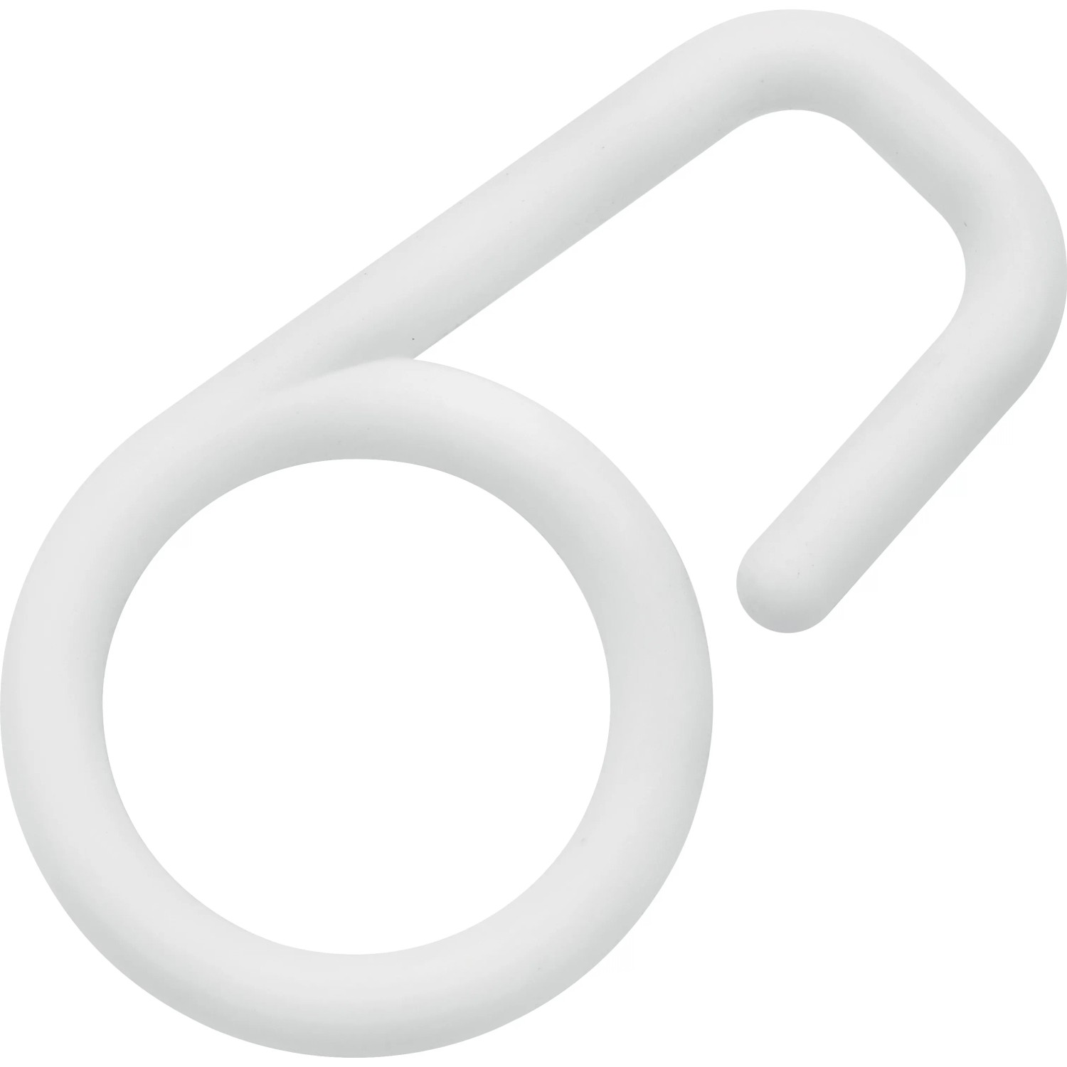 Gancio bianco a clip per guide a occhiello per fissare le tende.