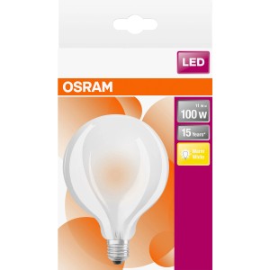 Lampadina LED Osram E27 globo, 11W, bianco caldo. Lampadina per lampade e luci.