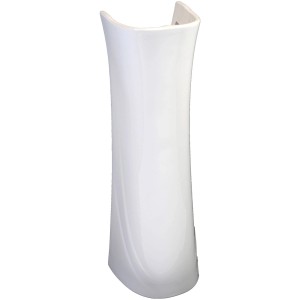 Colonna bianca per lavabo da bagno.