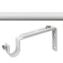 Set di bastone per tenda bianco con staffa per decorazione finestra.