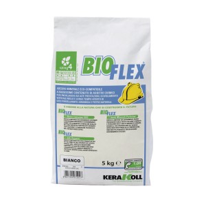 Adesivo per piastrelle Bio Flex, sacco da 5 kg, minerale, ecologico e compatibile.